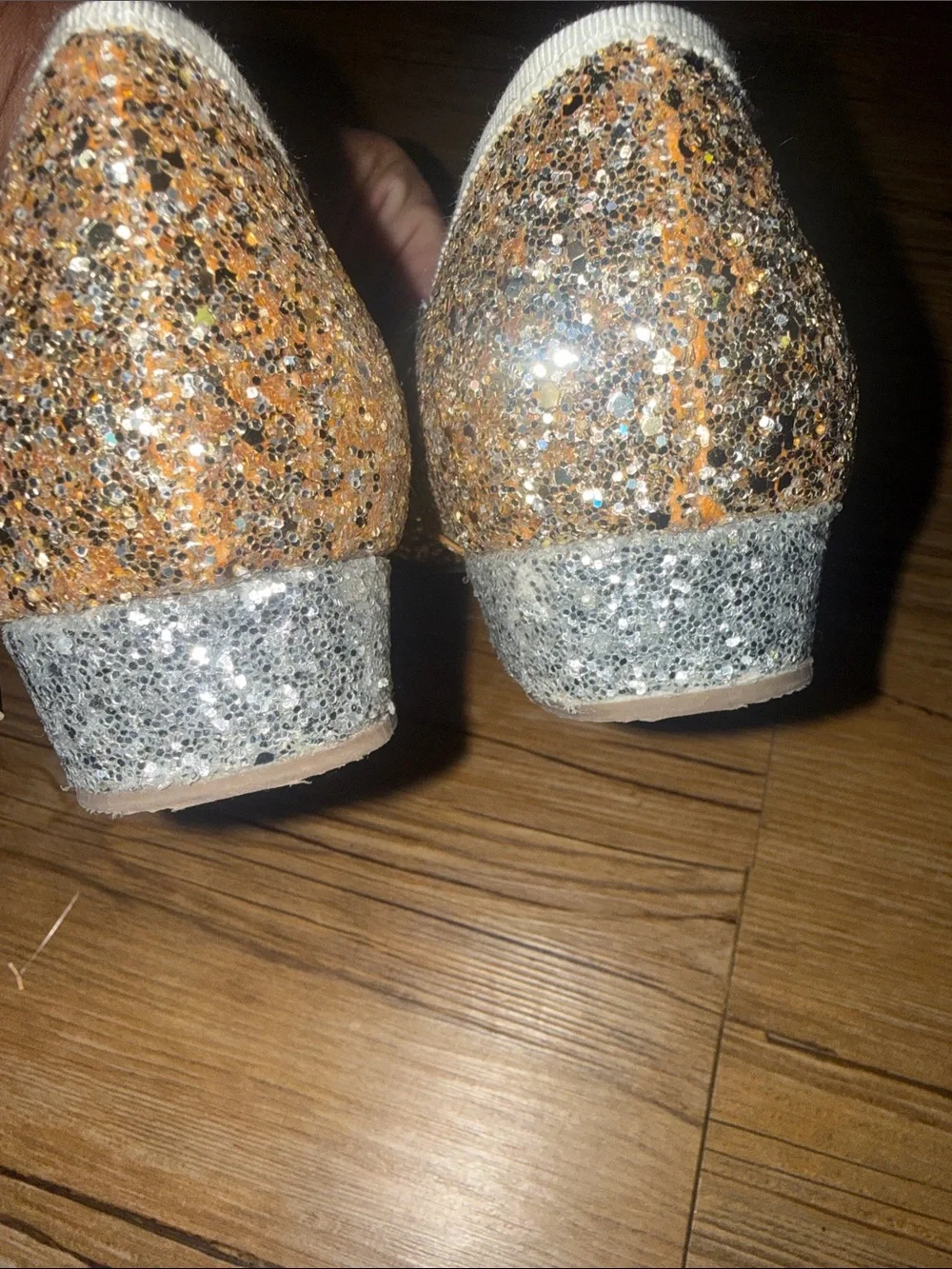 Crewcuts Girls Gold Glitter Mary Janes